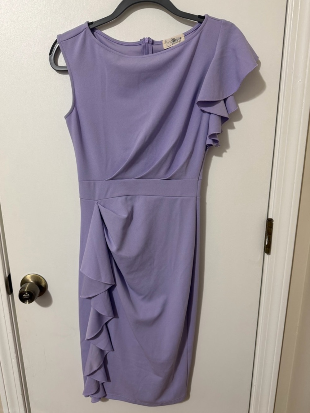 Aisize Lavender Ruffle Cocktail Dress Size Small Elegant Wedding Guest
